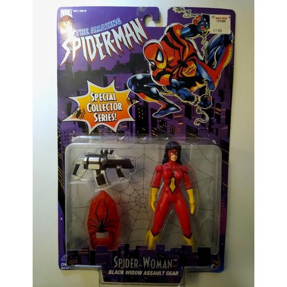 Spider Woman Black Widow Spider-Man 5" Action Figure NIB Marvel 1996 Toy Biz - Picture 1 of 5